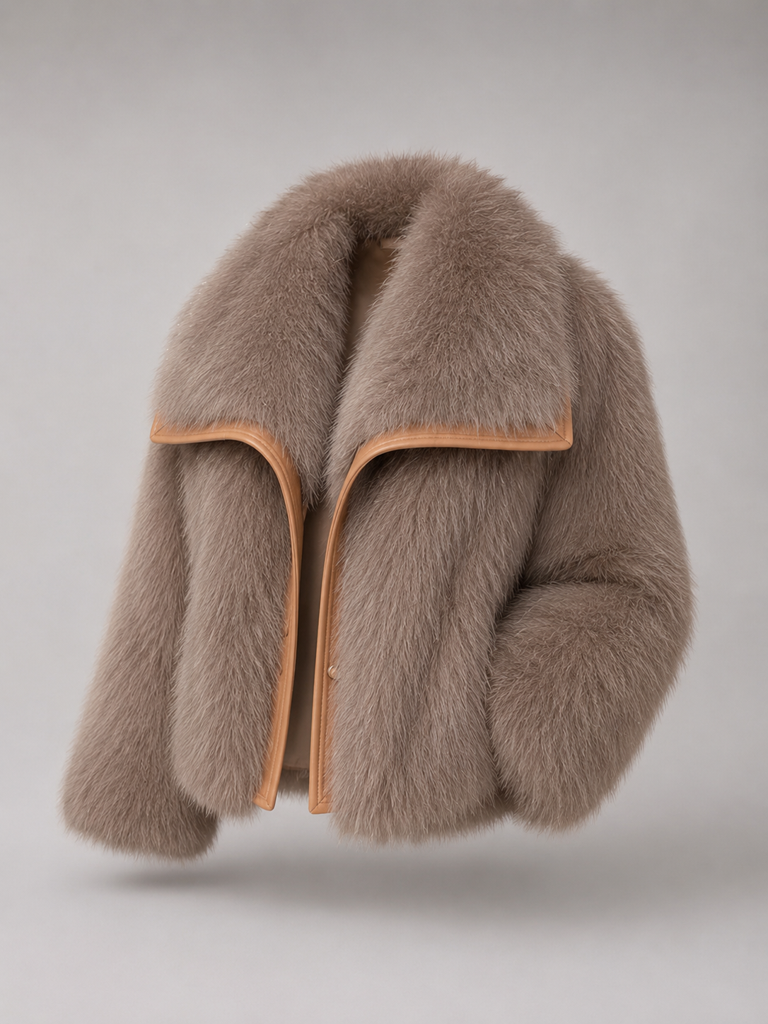 Women's Faux Fur Cropped Coat | Contrast Trim Winter Jacket