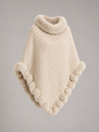 Women's Knitted Poncho Cape | Faux Fur Collar Winter Wrap