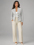 Women's Cable Knit Textured Blazer | Fitted Stand Collar Jacket