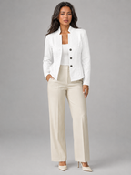 Women's Cable Knit Textured Blazer | Fitted Stand Collar Jacket