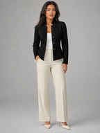 Women's Cable Knit Textured Blazer | Fitted Stand Collar Jacket