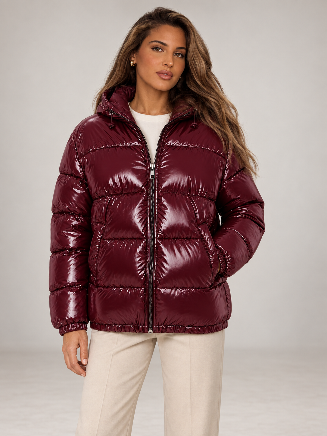 Women's Oversized Puffer Jacket | High Shine Hooded Winter Coat