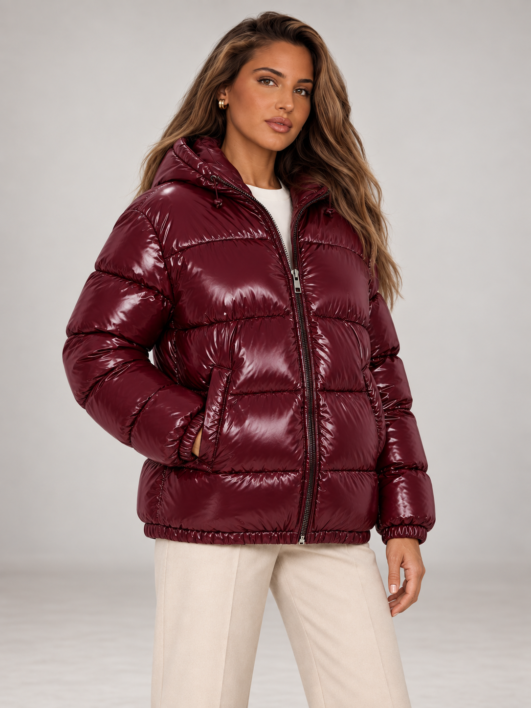 Women's Oversized Puffer Jacket | High Shine Hooded Winter Coat