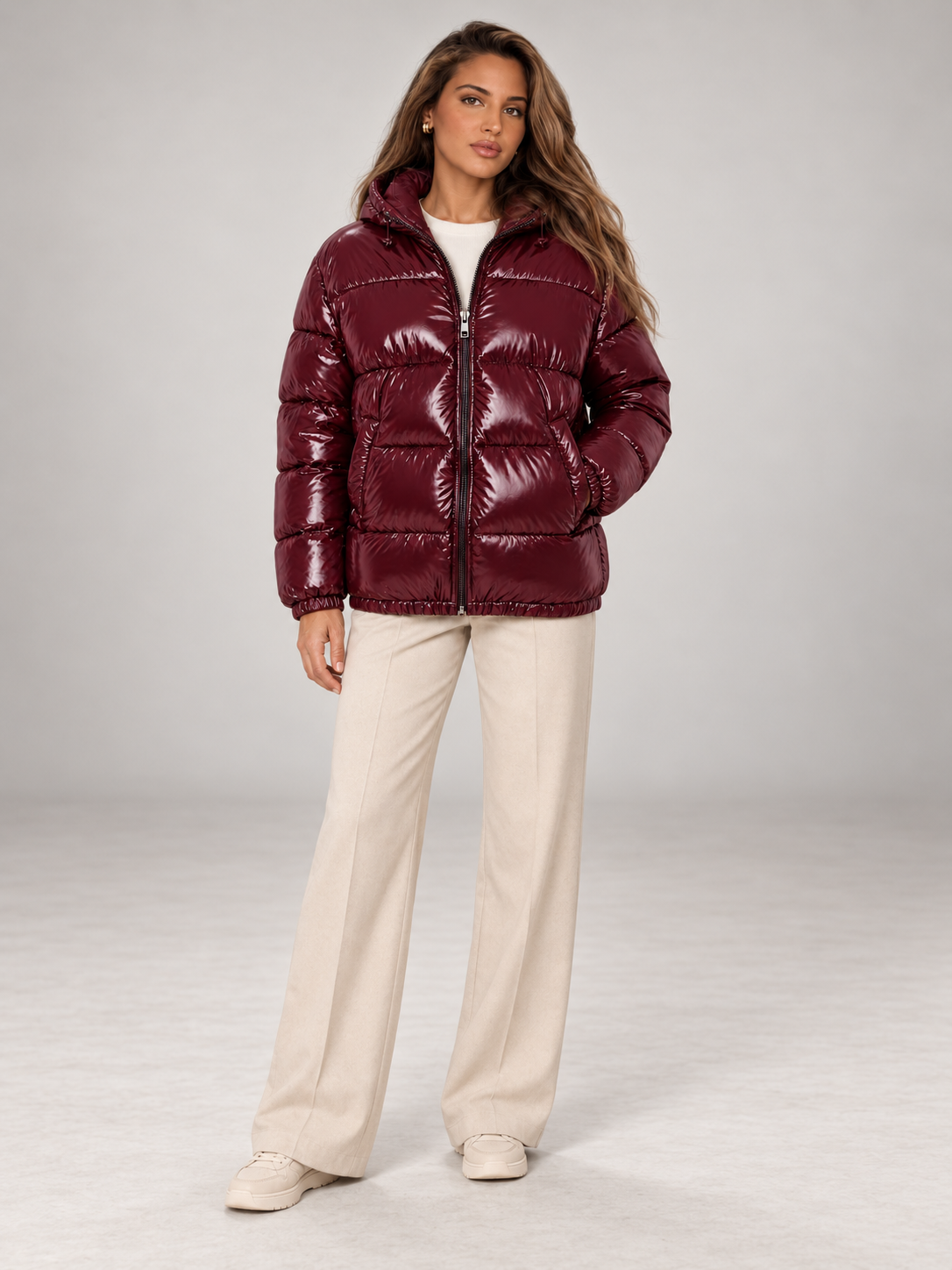Women's Oversized Puffer Jacket | High Shine Hooded Winter Coat