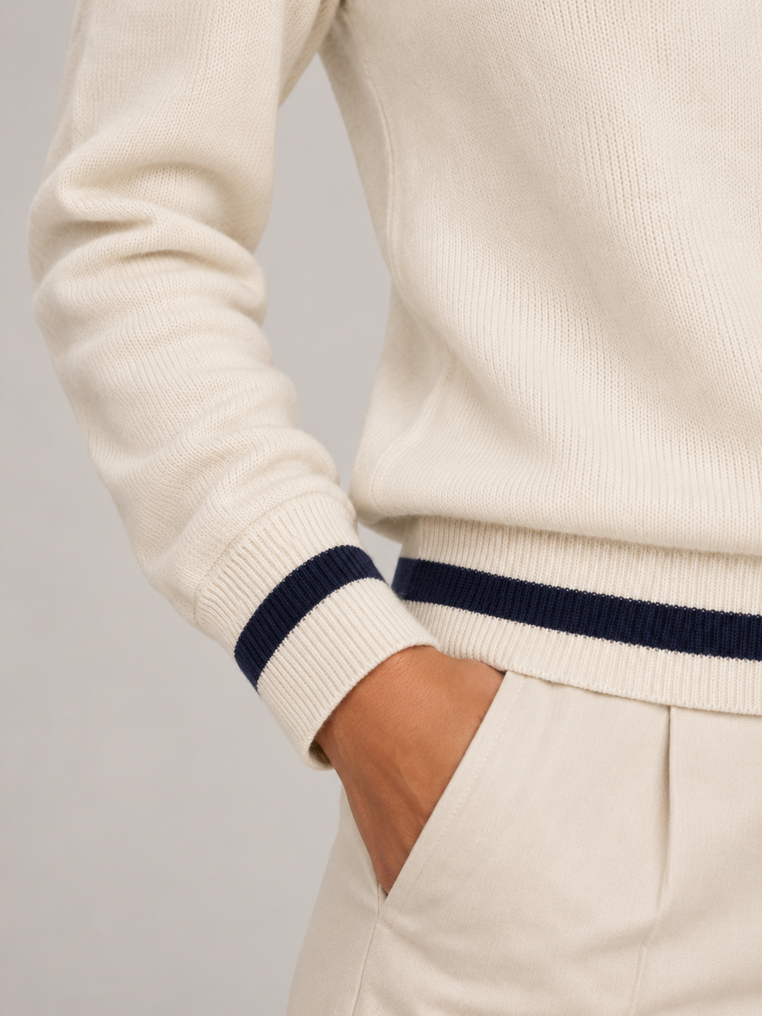 Women's Polo Sweater | Button Placket Knit Pullover