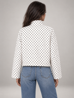 Women's Polka Dot Lightweight Jacket | Drawstring Casual Coat
