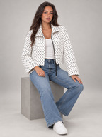 Women's Polka Dot Lightweight Jacket | Drawstring Casual Coat