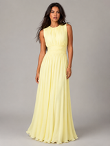 Women's Ruched Chiffon Maxi Dress