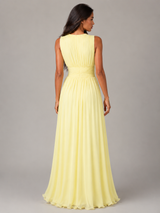 Women's Ruched Chiffon Maxi Dress