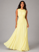 Women's Ruched Chiffon Maxi Dress