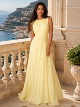 Women's Ruched Chiffon Maxi Dress