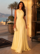 Women's Ruched Chiffon Maxi Dress