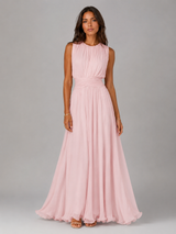 Women's Ruched Chiffon Maxi Dress