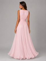 Women's Ruched Chiffon Maxi Dress