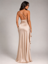 Women's Satin-Feel High Split Maxi Dress