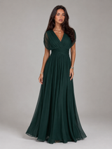 Women's Floral Pleated Maxi Dress