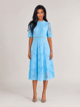 Women's Lace Scoop Neck Midi Dress