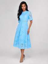 Women's Lace Scoop Neck Midi Dress