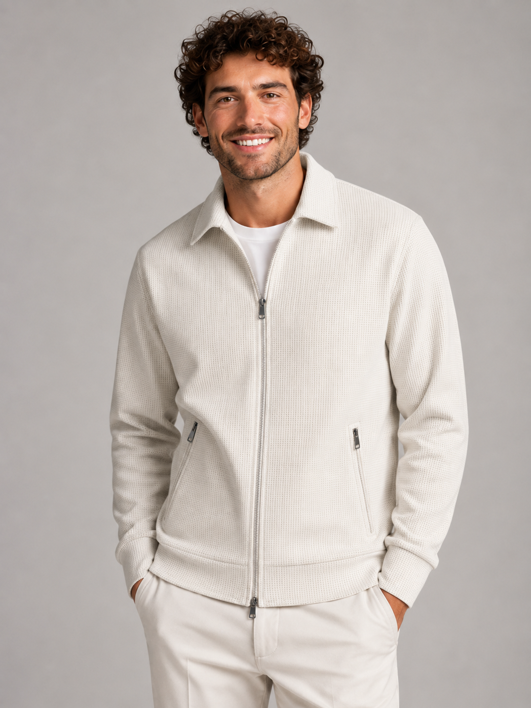 Men's Full-Zip Waffle Jacket