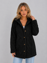 Women's Hooded Teddy Fleece Cardigan
