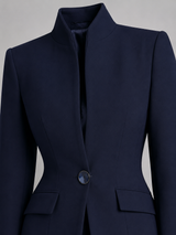 Women's Stand Collar Blazer & Trouser Suit Set