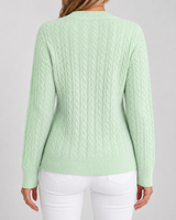 Women's Classic Cable Knit Crew Neck Sweater