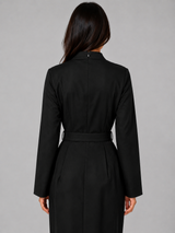Women's Belted V-Neck Midi Dress