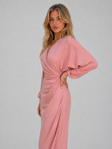 Women's Ruched Wrap Maxi Dress