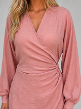 Women's Ruched Wrap Maxi Dress
