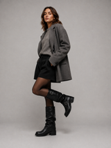 Women's Buckle Knee-High Biker Boots