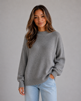 Women's Oversized High-Neck Longline Jumper