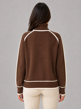 Women's Contrast-Trim Roll Neck Jumper