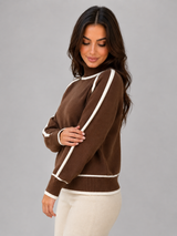 Women's Contrast-Trim Roll Neck Jumper